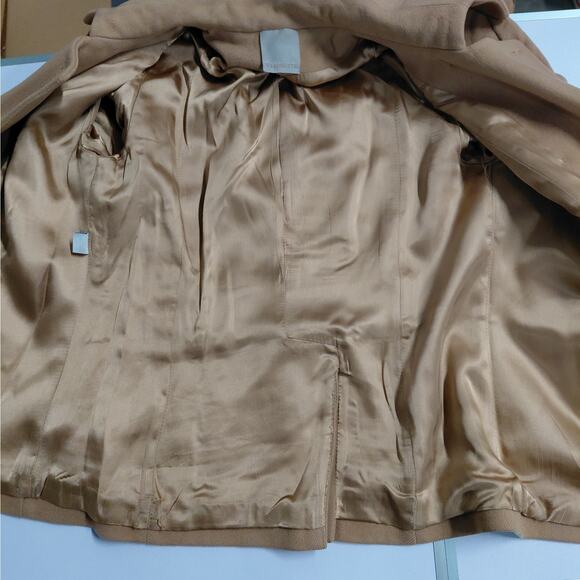Fleurette Loro Piana Peacoat Jacket Womens Sz 4 Tan Lambswool Vintage 90s Y2K - Picture 9 of 12